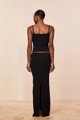 Fontelina Skirt - Black Knit Rib