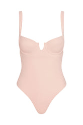 Clovelly One Piece - Powder Pink Rib