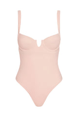 Clovelly One Piece - Powder Pink Rib