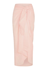 St. Tropez Sarong - Powder Pink Crinkle Linen
