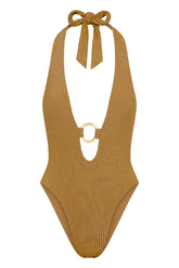 Montego One Piece - Antique Gold Lurex Rib