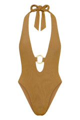Montego One Piece - Antique Gold Lurex Rib