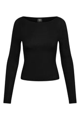 Paddington Long Sleeve - Black Lightweight Rib
