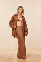 La Jolla Shirt - Caramel Linen
