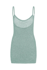 Zanzibar Mini Dress - Light Slate Petit Crochet
