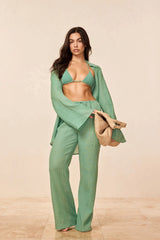 Belize Pant - Pond Crinkle Linen