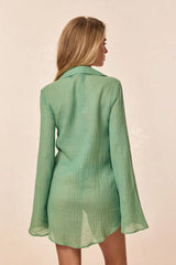 Grenada Tunic - Pond Crinkle Linen