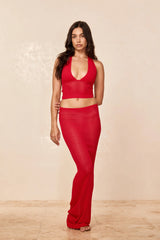 Toulon Top Lined - Chili Pepper Lace Crochet