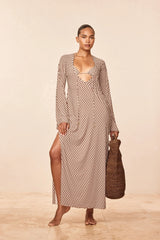 Marabella Kaftan - Husk Geo Tissue Jersey