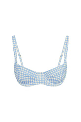 Sorrento Top - Sky Gingham