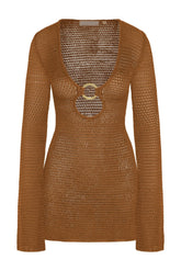 Montego Mini Dress - Caramel Treble Knit