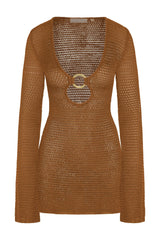 Montego Mini Dress - Caramel Treble Knit