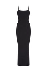 Provence Dress - Black Knit Rib