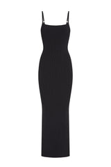 Provence Dress - Black Knit Rib