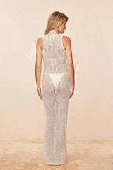 Monte Carlo Tie Dress - White Petit Crochet