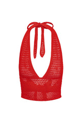 Toulon Top Lined - Chili Pepper Lace Crochet