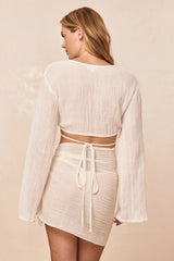 Azores Top - Ivory Crinkle Linen