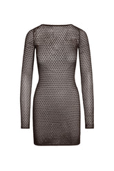 Bodrum Mini Dress - Espresso Lace Crochet