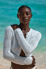 Genoa Cardigan - Ivory Open Jersey