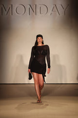 Bodrum Mini Dress - Black Lace Crochet