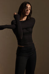 Paddington Long Sleeve - Black Lightweight Rib