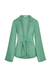 Grenada Tunic - Pond Crinkle Linen