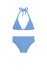 Palma Top & Seychelles Bottom Set - Azure Crinkle