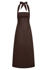 Montserrat Dress - Espresso Linen