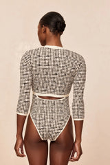Crete Swim Cardi - Black Gingham