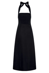 Montserrat Dress - Black Linen