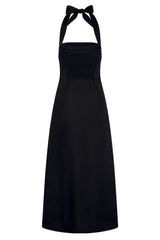Montserrat Dress - Black Linen
