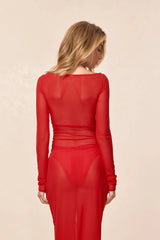Ipanema Top - Chili Pepper Mesh