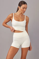 Devin Tank Crop - Ivory Rib
