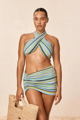 Bimini Skirt - Sardinia Stripe Azure
