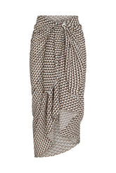 St. Tropez Sarong - Husk Geo Crinkle Linen