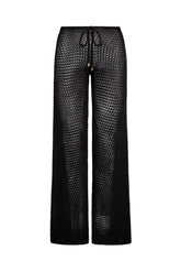 Belize Knit Pant - Black Lace Crochet