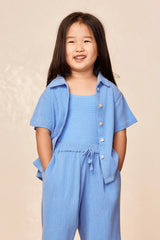 Pacific Beach Shirt Kids - Azure Crinkle