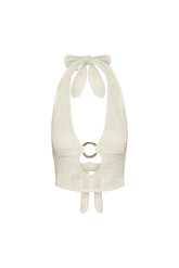 Miami Top - Ivory Shiny Knit