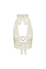Miami Top - Ivory Shiny Knit