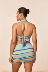 Bimini Skirt - Sardinia Stripe Azure