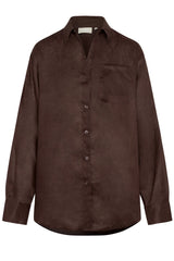 La Jolla Linen Shirt - Espresso Linen