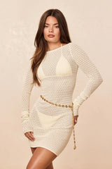 Bodrum Mini Dress - Ivory Lace Crochet