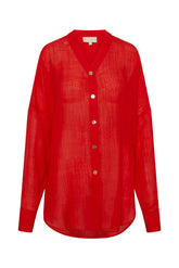 Barcelona Tunic - Chili Pepper Crinkle Linen