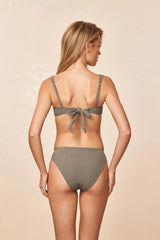 Seychelles Bottom - Steel Lurex Rib (Modest Coverage)