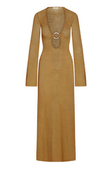 Montego Dress - Antique Gold Lurex Lace Crochet