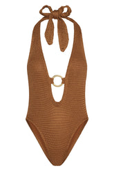Montego Bodysuit - Caramel Treble Knit