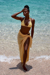 St. Tropez Sarong - Honey Crinkle Linen