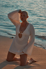 Montego Mini Dress - Ivory Crochet