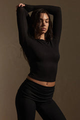 Paddington Long Sleeve - Black Lightweight Rib