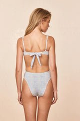 Sorrento Top - Sky Gingham